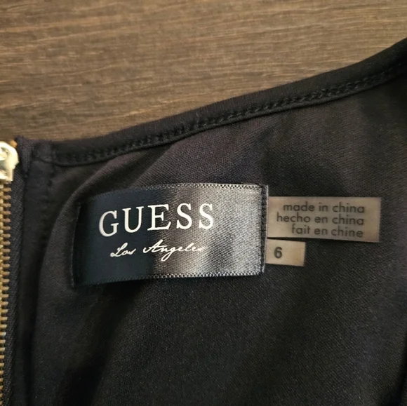 Guess Lace Fringe Black Bodycon Dress - Size 6 - Picture 10 of 16